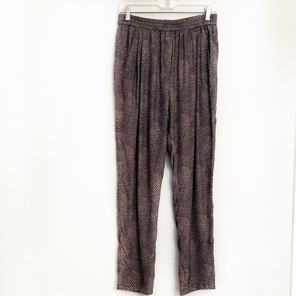 Otte Silk pants snake print pleated pockets high rise sz 6 - Picture 1 of 9